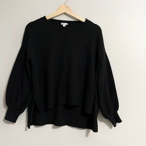 CUYANA Black 100% Cashmere Babydoll Sweater